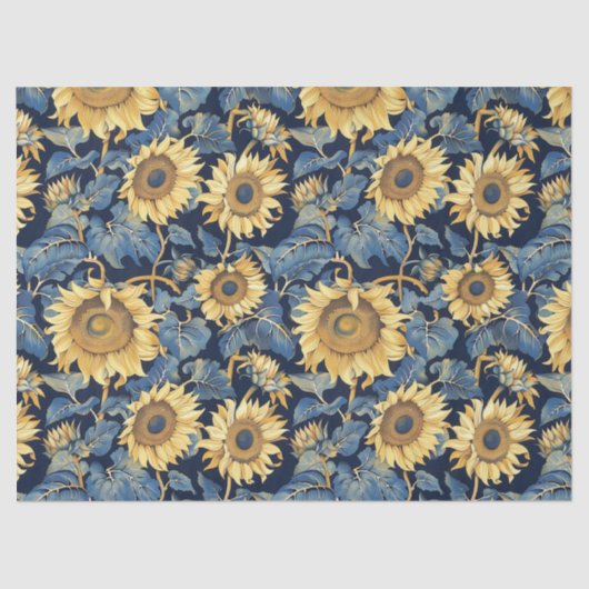 Art Nouveau Zonnebloemen – 10 lb, 17 "x23" Tissuepapier (Voorkant)