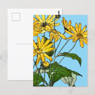 Art Nouveau Zonnebloemen Briefkaart