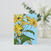 Art Nouveau Zonnebloemen Briefkaart (Staand voorkant)