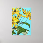 Art Nouveau Zonnebloemen Canvas Afdruk (Voorkant)