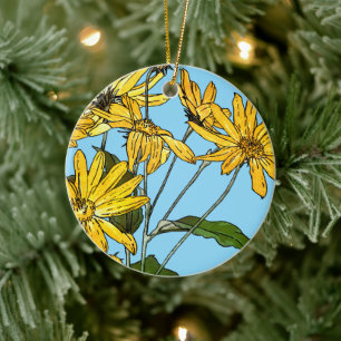 Art Nouveau Zonnebloemen Keramisch Ornament