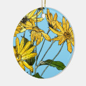 Art Nouveau Zonnebloemen Keramisch Ornament (Links)