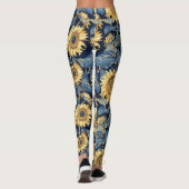 Art Nouveau Zonnebloemen Leggings (Achterkant)