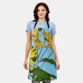 Art Nouveau Zonnebloemen Schort (Gedragen)