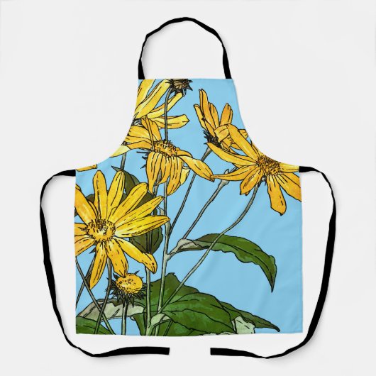 Art Nouveau Zonnebloemen Schort (Voorkant)