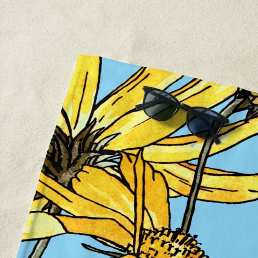 Art Nouveau Zonnebloemen Strandlaken (In situ)