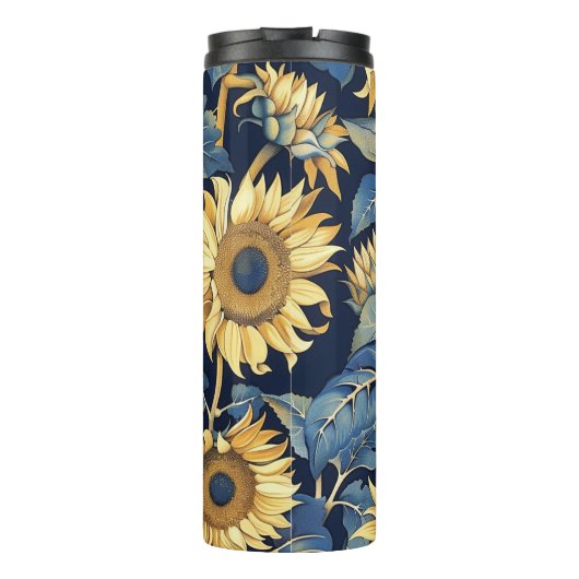 Art Nouveau Zonnebloemen Thermosbeker (Achterkant)