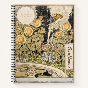 Art Nouveau-zonnebloementuin Vrouw Grasset uit het Notitieboek