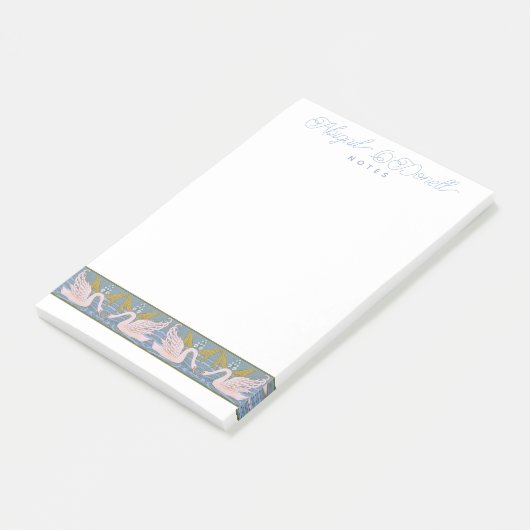  Art Nouveau zwaan patroon - gepersonaliseerd Post-it® Notes (Schuin)