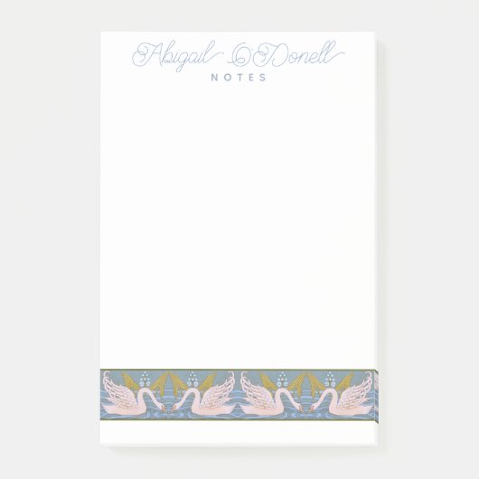  Art Nouveau zwaan patroon - gepersonaliseerd Post-it® Notes (Voorkant)