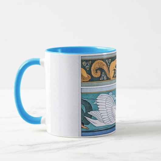 art nouveau zwanen en eekhoorns mok (Links)