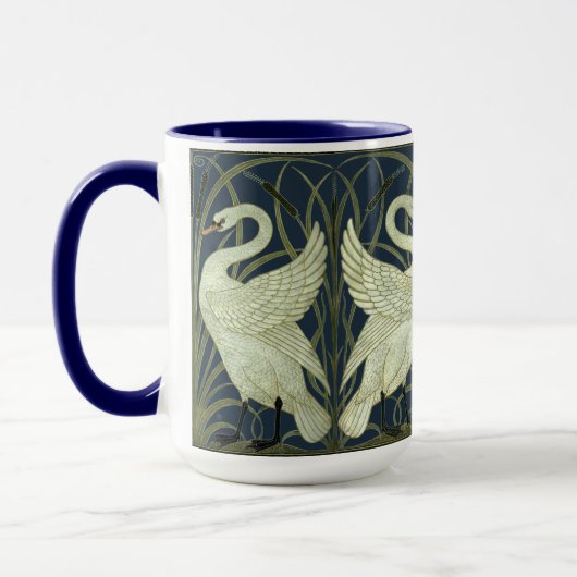 Art Nouveau zwanen fries patroon van Walter Crane Mok (Links)