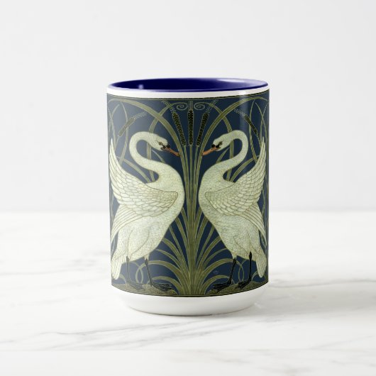 Art Nouveau zwanen fries patroon van Walter Crane Mok (Midden)