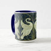 Art Nouveau zwanen fries patroon van Walter Crane Mok (Voorkant links)