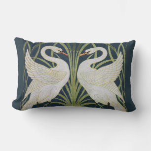 Art Nouveau Zwanen Patroon: Walter Crane Zwaan Pri Kussen