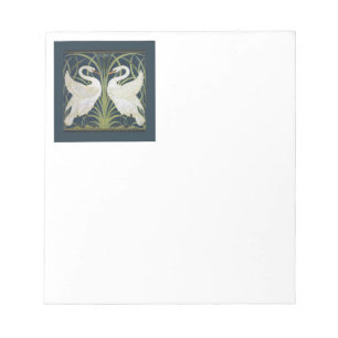 Art Nouveau Zwanen Patroon: Walter Crane Zwaan Pri Notitieblok