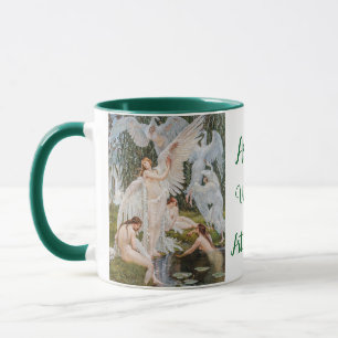 Art Nouveau Zwanenmeisjes Naam Gepersonaliseerd Vi Mok