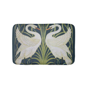 Art Nouveau Zwanenpatroon: Walter Crane Zwaanprint Badmat