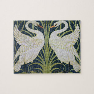 Art Nouveau Zwanenpatroon: Walter Crane Zwaanprint Legpuzzel