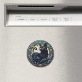 Art Nouveau Zwarte Kat Keltische magneet (Insitu (Vaatwasser))