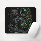 art nouveau Zwarte Kat Muismat (Met muis)