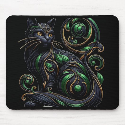 art nouveau Zwarte Kat Muismat (Voorkant)