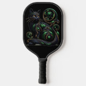 Art Nouveau Zwarte kat Pickleball Paddle (Achterkant)