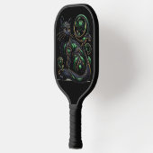 Art Nouveau Zwarte kat Pickleball Paddle (Links)