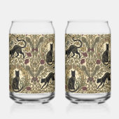 Art Nouveau Zwarte Katten Blikvorm Glas (Links)