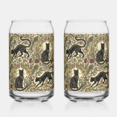 Art Nouveau Zwarte Katten Blikvorm Glas (Rechts)