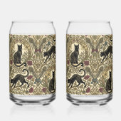 Art Nouveau Zwarte Katten Blikvorm Glas (Achterkant)