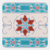 Art Nouveau's Tegels uit Majolica Vierkante Sticker (Voorkant)