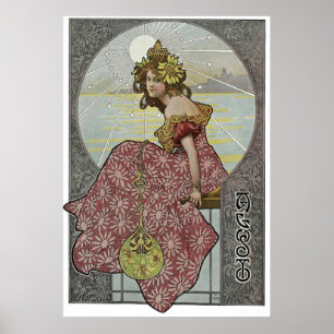 Art Nouveay van Alphonse Mucha Poster