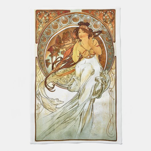 Art Nouveou Mucha-reeks schilderen Theedoek (Verticaal)