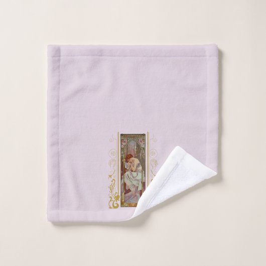 Art Noveau Alphonse Mucha Nachtrust Bad Handdoek (Wasdoekje)