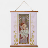 Art Noveau Alphonse Mucha Nachtrust Hangend Wandkleed (Voorkant)