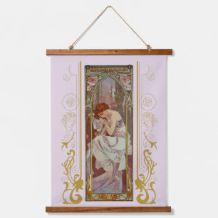 Art Noveau Alphonse Mucha Nachtrust Hangend Wandkleed