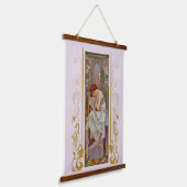 Art Noveau Alphonse Mucha Nachtrust Hangend Wandkleed (Gebogen)