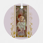 Art Noveau Alphonse Mucha Nachtrust Metalen Ornament (Voorkant)