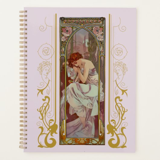Art Noveau Alphonse Mucha Nachtrust Planner (Voorkant)