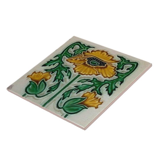 Art Noveau ceramic tile Tegeltje (Zijkant)