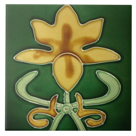 Art Noveau Ceramic wall Fireplace tile Tegeltje (Voorkant)