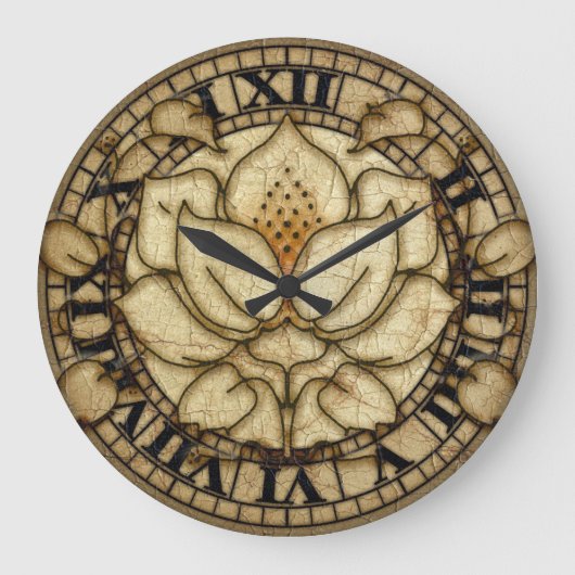 Art Noveau Lily Motif Grote Klok (Voorkant)