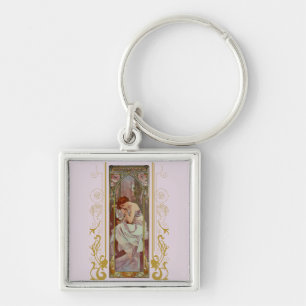 Art Noveau Nachtelijke Rust van Alphonse Mucha Sleutelhanger