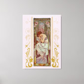 Art Noveau Night's Rest van Alphonse Mucha Canvas Afdruk (Voorkant)
