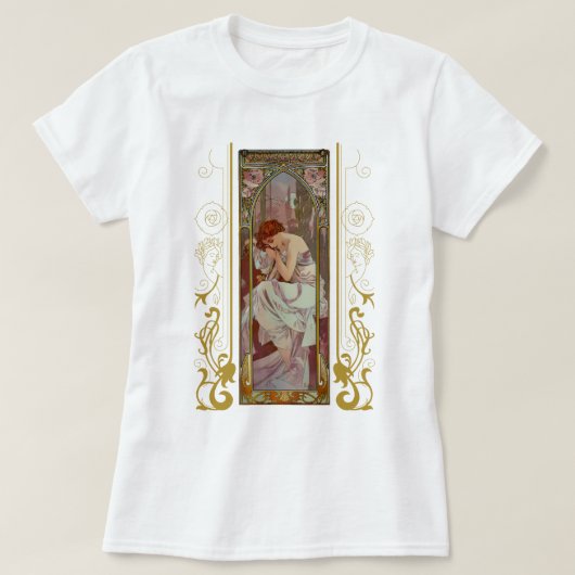 Art Noveau Night's Rest van Alphonse Mucha T-shirt (Design voorkant)