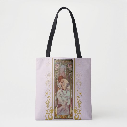 Art Noveau Night's Rest van Alphonse Mucha Tote Bag (Voorkant)