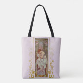 Art Noveau Night's Rest van Alphonse Mucha Tote Bag (Achterkant)