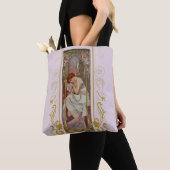 Art Noveau Night's Rest van Alphonse Mucha Tote Bag (Dichtbij)
