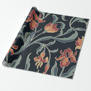art noveau stijl floral seamless patternart, flora cadeaupapier